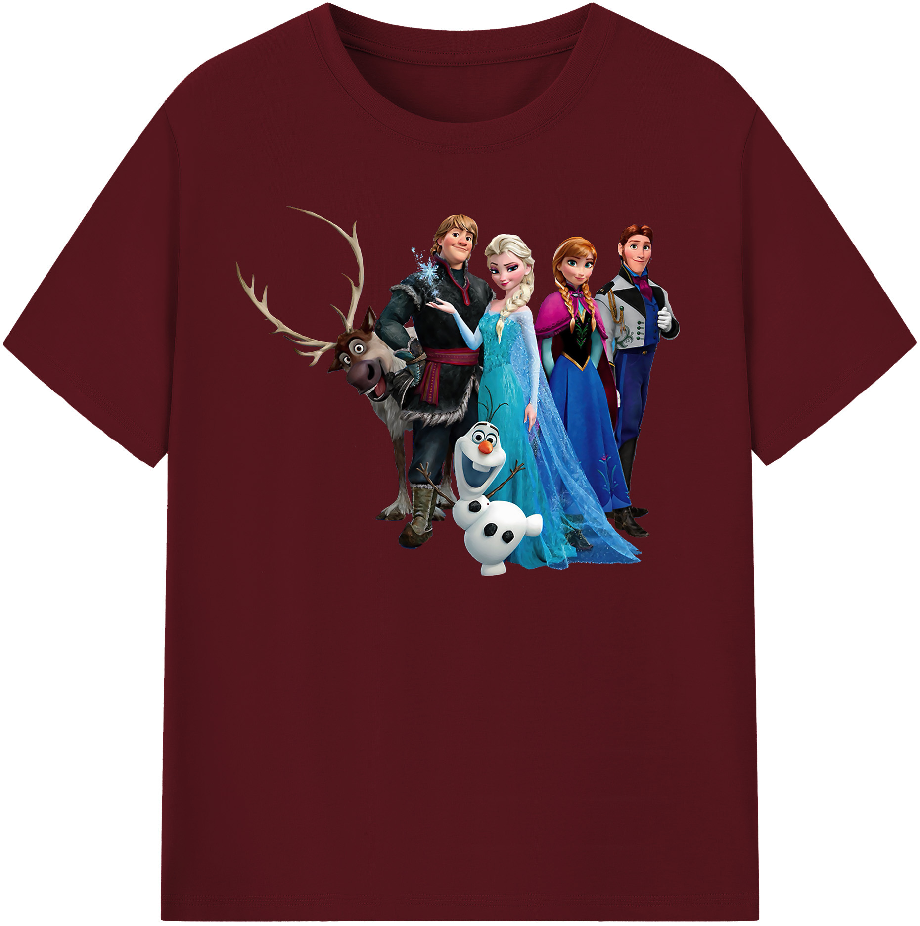 （画像用） アナと雪の女王 アンナ エルサ Frozen Anna Elsa 綿100％半袖Tシャツ（フロントプリント）